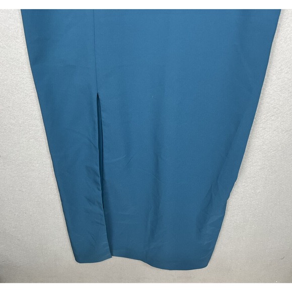 Kay Unger Megan Jewel Neck Column Gown in Baltic Blue New $298 Plus ~Size 18 - Picture 12 of 16